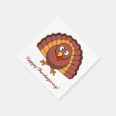 White Custom Thanksgiving Paper Napkins Turkey Servetten (Hoek)