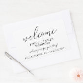 White Custom Wedding Welcome Rechthoekige Sticker (Envelop)