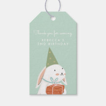 White Cute Bunny Birthday Bedankt