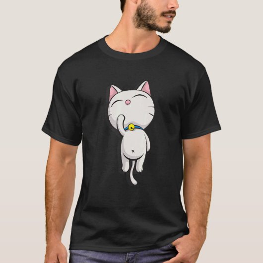 White Cute Cat Nap T-shirt (Voorkant)