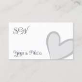 White Cute Gray Heart Chic met Monogram en Foto Visitekaartje (Voorkant)