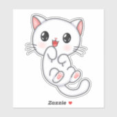 White Cute Kat Sticker (Vel)