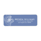 White Cute Octopus Blue Background Etiket (Voorkant)