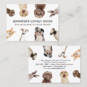 White Cute Small Size Dogs Pet Sitter Visitekaartje (Voorkant / Achterkant)