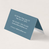 White Cyan Simple Border prijslijst Visitekaartje (Achterkant)