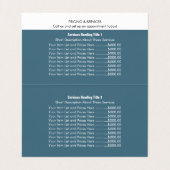 White Cyan Simple Border prijslijst Visitekaartje (Binnenkant ongevouwen)