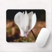 White Cyclamen Mouse Mat Muismat (Met muis)
