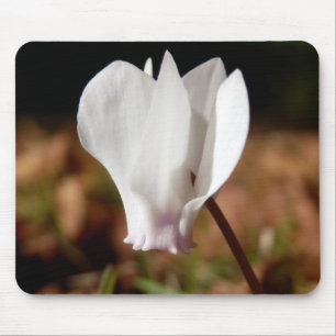 White Cyclamen Mouse Mat Muismat