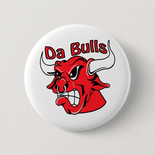 White Da Bulls Ronde Button 5,7 Cm (Voorkant)