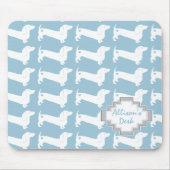 White Dachshund Dog Pattern Muismat (Voorkant)