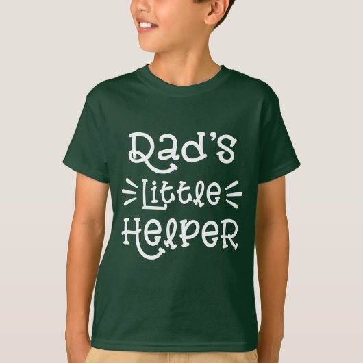 White Dad's Little Helper Schattige Hand Lettered T-shirt (Voorkant)