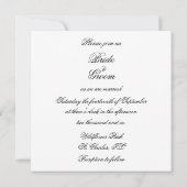 White Daffodil and Pearls Wedding Invitation Kaart (Achterkant)