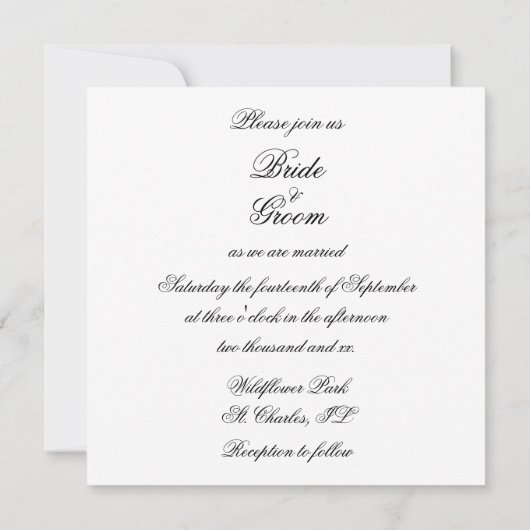 White Daffodil and Pearls Wedding Invitation Kaart (Achterkant)