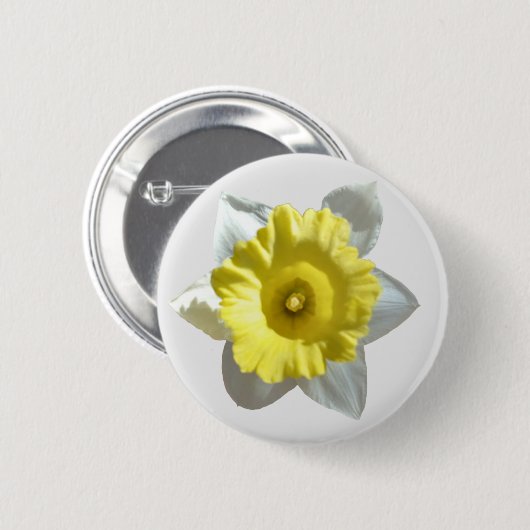 White Daffodil Button (Voorkant /achterkant)
