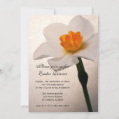 White Daffodil Easter Dinner Invitation Kaart (Voorkant)