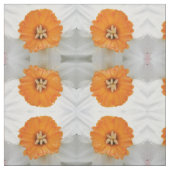 White Daffodil Floral Patterned Fabric Stof (Swatch)