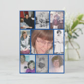 White Daffodil Loving Memory 9 Photo Memorial Kaart (Staand voorkant)