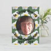 White Daffodil Loving Memory Photo Memorial Kaart (Staand voorkant)