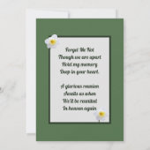 White Daffodil Loving Memory Photo Memorial Kaart (Achterkant)