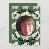 White Daffodil Loving Memory Photo Memorial Kaart (Voorkant / Achterkant)