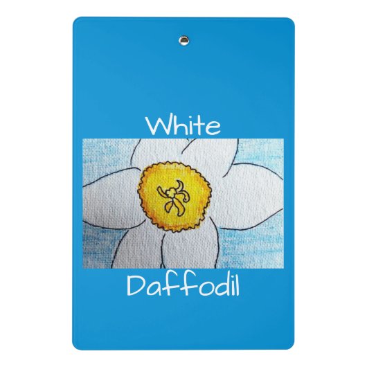 White Daffodil Mini Klembord (Achterkant)