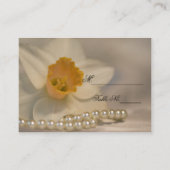 White Daffodil Pearls Spring Wedding Place Card Plaatskaartje (Voorkant)