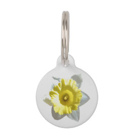 White Daffodil Pet Tag Huisdierpenning