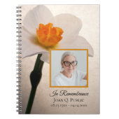 White Daffodil Spring Funeral Memorial Gastboek Notitieboek (Voorkant)