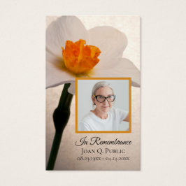 White Daffodil Spring Funeral Memorial Prayer Visitekaartje