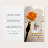 White Daffodil Spring Funeral Memorial Prayer Visitekaartje (Buitenkant ongevouwen)
