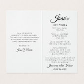 White Daffodil Spring Funeral Memorial Prayer Visitekaartje (Binnenkant ongevouwen)