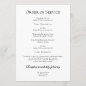 White Daffodil Spring Funeral Memorial Service Programmakaart (Achterkant)