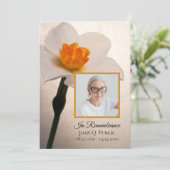 White Daffodil Spring Funeral Memorial Service Programmakaart (Staand voorkant)