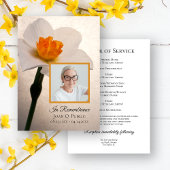 White Daffodil Spring Funeral Memorial Service Programmakaart