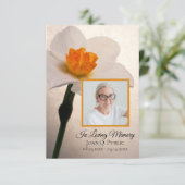 White Daffodil Spring Funeral Memorial Sympathy Bedankkaart (Staand voorkant)