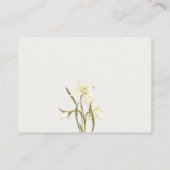 White Daffodil Waterverf Wedding Wishing Well Informatiekaartje (Achterkant)