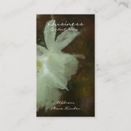 White Daffodils Floral Impressionist Painting Visitekaartje