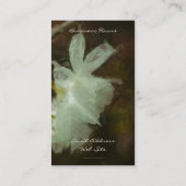 White Daffodils Floral Impressionist Painting Visitekaartje (Achterkant)