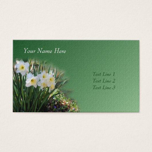 White Daffodils Flower Art Visitekaartjes (Voorkant)