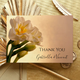 White Daffodils Spring Wedding Flat Dank je Notitiekaartje