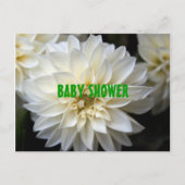 white dahlia baby shower uitnodiging (Voorkant)