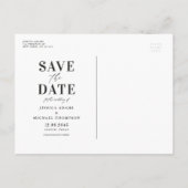 White Dahlia en Spirea Botanical slaan de datum op Aankondigingskaart (Achterkant)