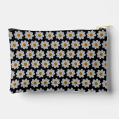 White Dahlia Floral Pattern on Black Etui (Achterkant)