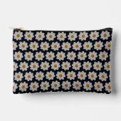 White Dahlia Floral Pattern on Black Etui (Voorkant)