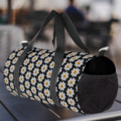 White Dahlia Floral Pattern on Black Plunjezak