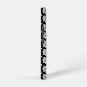 White Dahlia Floral Pattern on Black Samsung Galaxy Hoesje (Rechterkant)