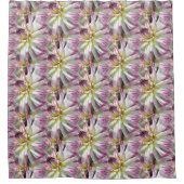 White Dahlia Flower Pattern Nature Douchegordijn (Voorkant)