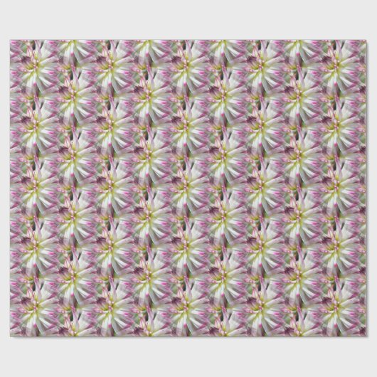 White Dahlia Flower Pattern Natuur    Cadeaupapier (Vlak)