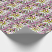 White Dahlia Flower Pattern Natuur    Cadeaupapier (Hoek)