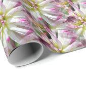 White Dahlia Flower Pattern Natuur    Cadeaupapier (Rol Hoek)